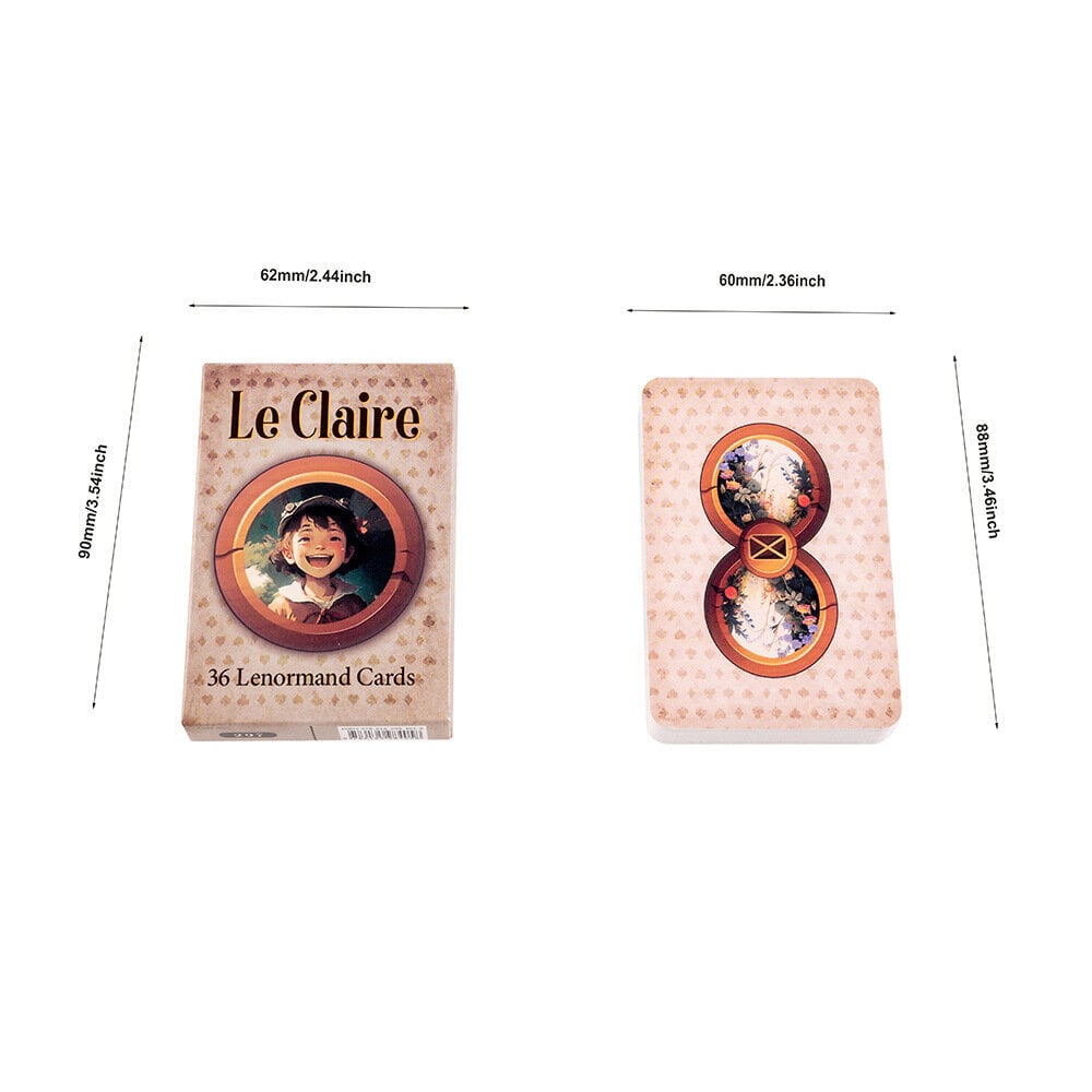 Le Claire Lenormand, kortin koko 8,8x6cm, ohjaamaton, lenormand-kortti, oraakkelin ennustamisen tarotharjoitus hinta ja tiedot | Lautapelit ja älypelit | hobbyhall.fi