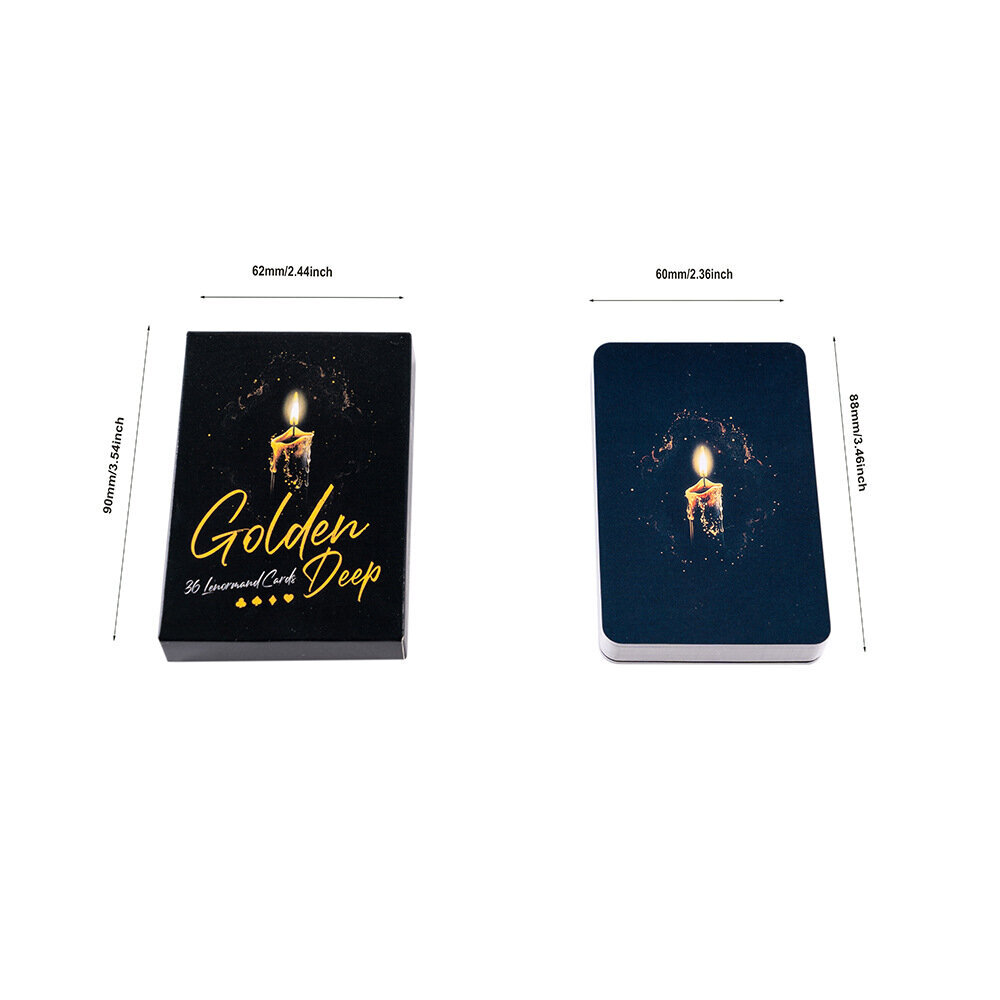 Golden Deep Lenormand, kortin koko 8,8x6cm, opaskorteilla, lenormand-kortti, harjoitustarot hinta ja tiedot | Lautapelit ja älypelit | hobbyhall.fi