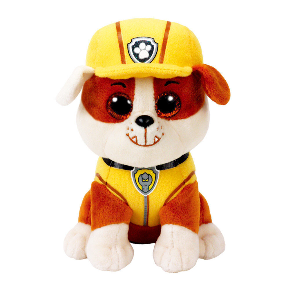 Virallinen PAW Patrol Rubble Signature Construction Univer -pehmolelu, täytetty eläin 1-vuotiaille ja sitä vanhemmille, 23 cm hinta ja tiedot | Pehmolelut | hobbyhall.fi