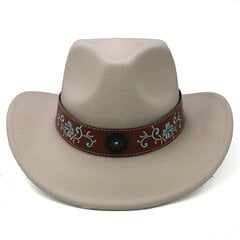 2 kokoa Miehet Naiset Villasekoite Länsi Cowboy Hatut Leveälieriset Aurinkohatut Juhlamatka Sombrero Ulkolakit Klassinen Retro Lämmin hinta ja tiedot | Miesten hatut, huivit ja käsineet | hobbyhall.fi