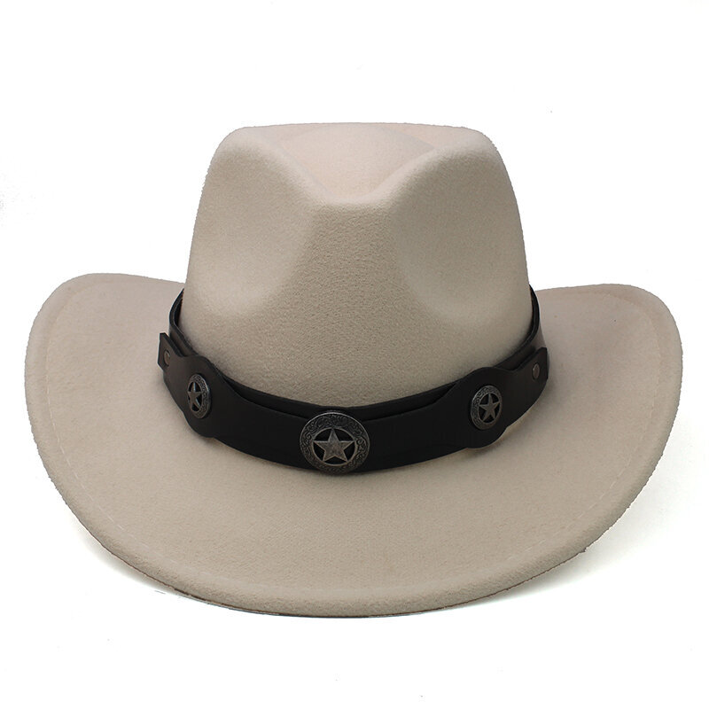 2 kokoa Miehet Naiset Villasekoite Länsi Cowboy Hatut Leveälieriset Aurinkohatut Juhlamatka Sombrero Ulkolakit Klassinen Retro Lämmin hinta ja tiedot | Miesten hatut, huivit ja käsineet | hobbyhall.fi