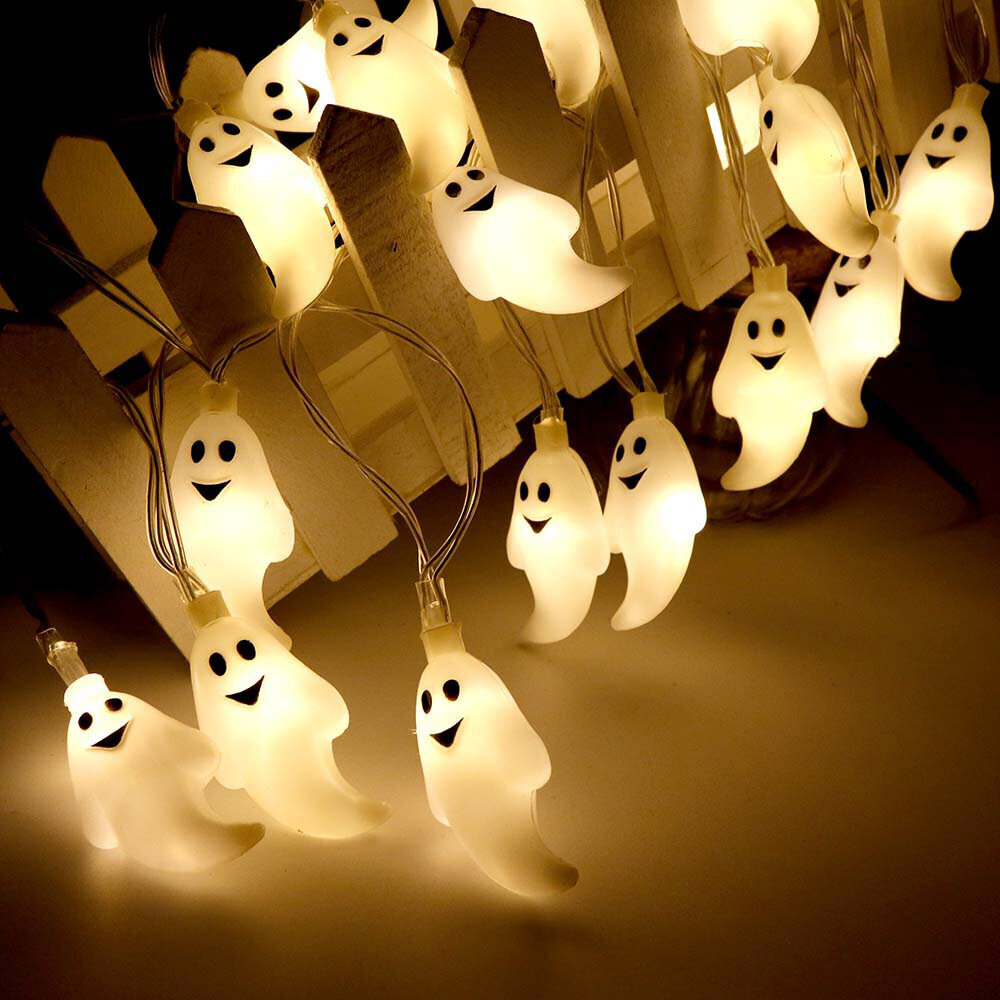 Ulkona käytettävät aurinkolamput, Halloween Ghost Lights 3M 20 LED vedenpitävät aurinkokummitusvalot (lämmin) hinta ja tiedot | Jouluvalot | hobbyhall.fi