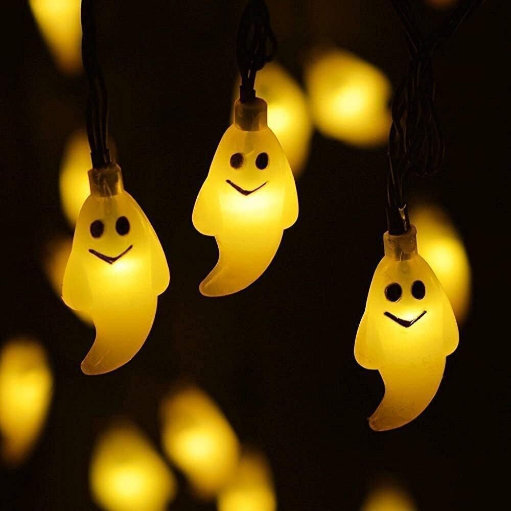 Ulkona käytettävät aurinkolamput, Halloween Ghost Lights 3M 20 LED vedenpitävät aurinkokummitusvalot (lämmin) hinta ja tiedot | Jouluvalot | hobbyhall.fi