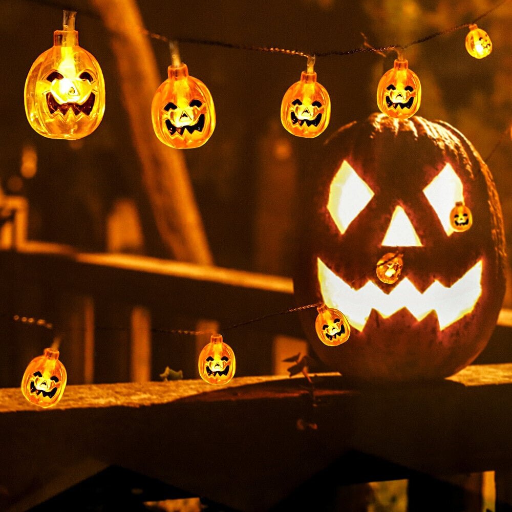 Halloween20 LED Pumpkin String -valot, jouluvalot, lyhdyt Halloween Pumpkin LED-valot Halloween-koristeisiin ulkona sisätiloihin hinta ja tiedot | Jouluvalot | hobbyhall.fi