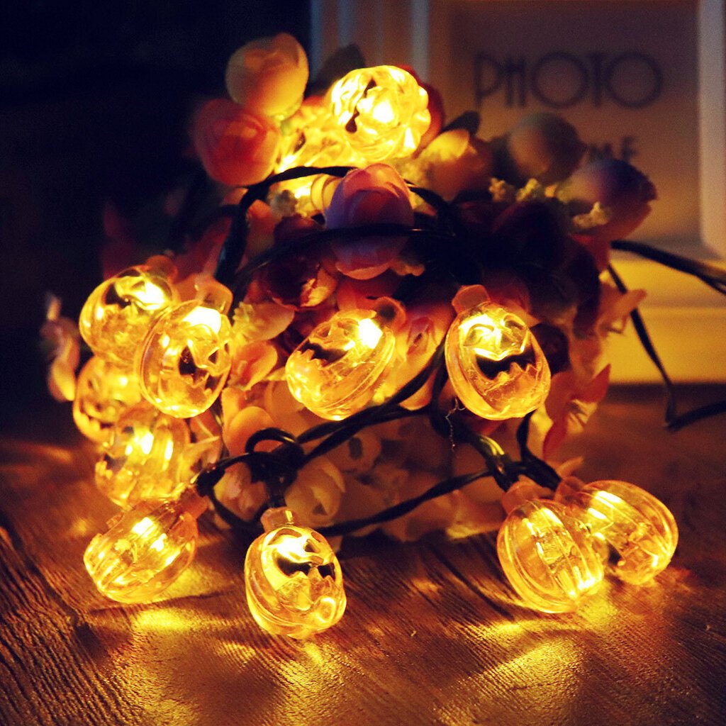 Halloween20 LED Pumpkin String -valot, jouluvalot, lyhdyt Halloween Pumpkin LED-valot Halloween-koristeisiin ulkona sisätiloihin hinta ja tiedot | Jouluvalot | hobbyhall.fi