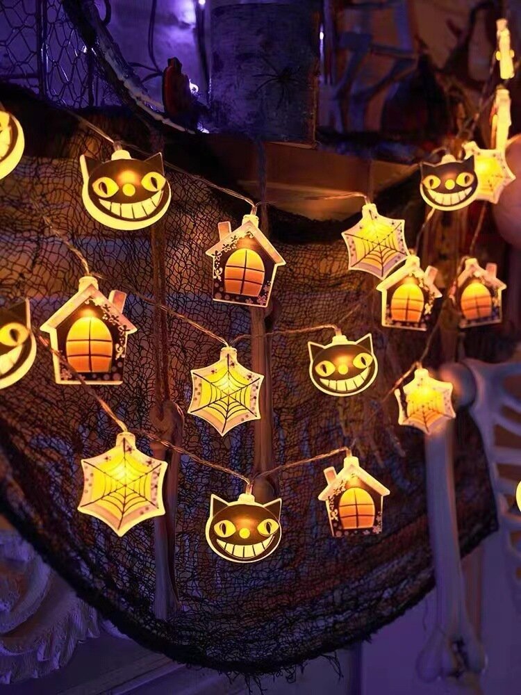 Halloween-lepakkovalot, kurpitsalepakkokoristevalot, 20 LED-halloween-koristevalot, valonauhat, tyyli 1-10 hinta ja tiedot | Jouluvalot | hobbyhall.fi