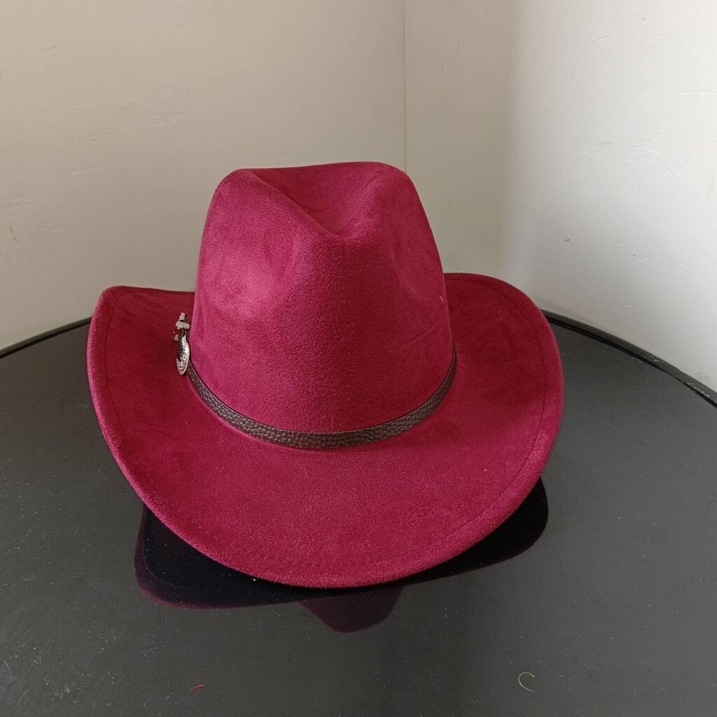 Mokkanahka harmaa helmi Cowboy-hattu Pieni koko Cowboy-hattu Mokkamateriaali Jazz-hattu Miesten ja naisten ritarihattu hinta ja tiedot | Miesten hatut, huivit ja käsineet | hobbyhall.fi