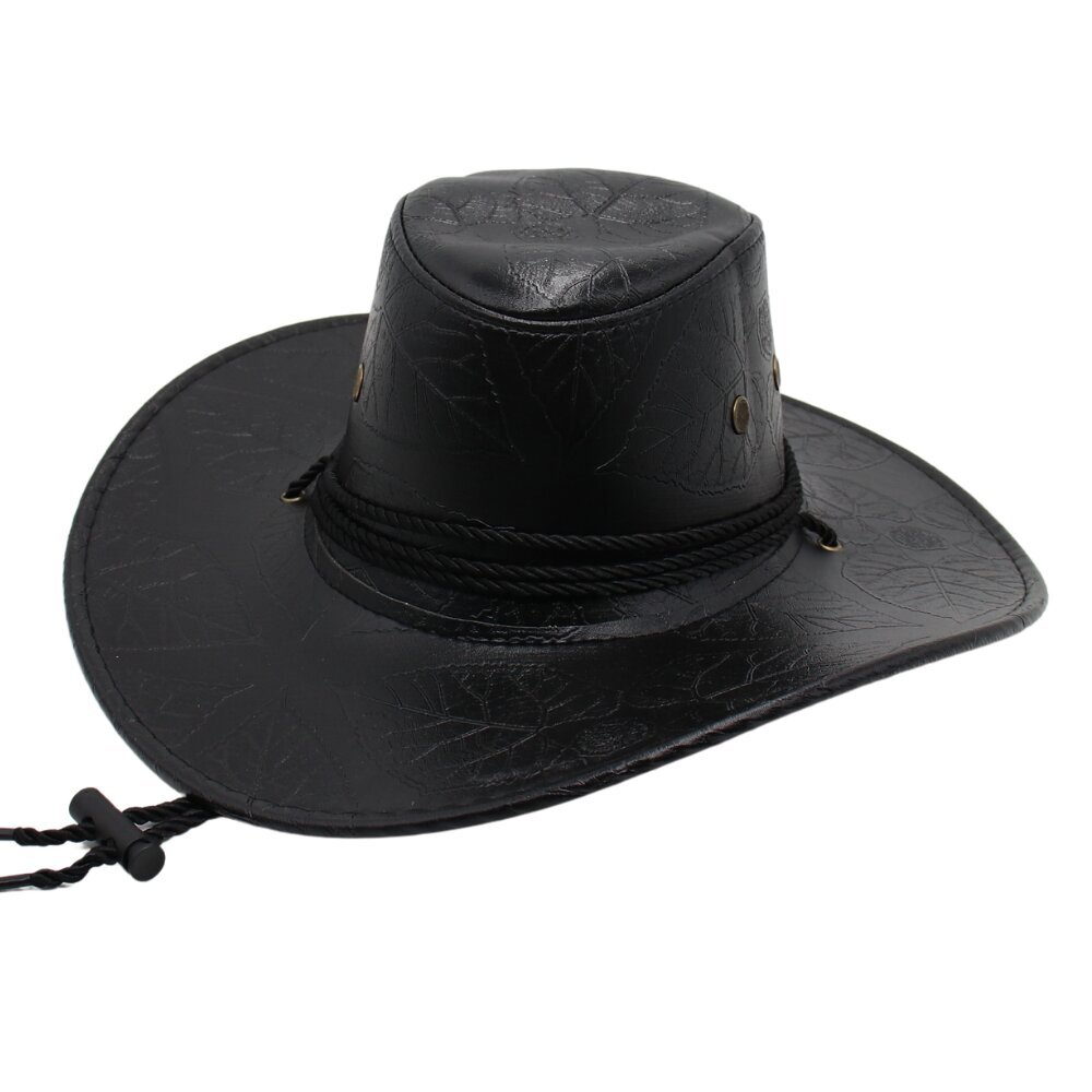 Keinonahka Vintage Western Black Miesten Cowboy Hattu Gentleman Travel Yksivärinen Cowgirl Country Hat Classic Jazz Naisten Ritarihattu hinta ja tiedot | Miesten hatut, huivit ja käsineet | hobbyhall.fi