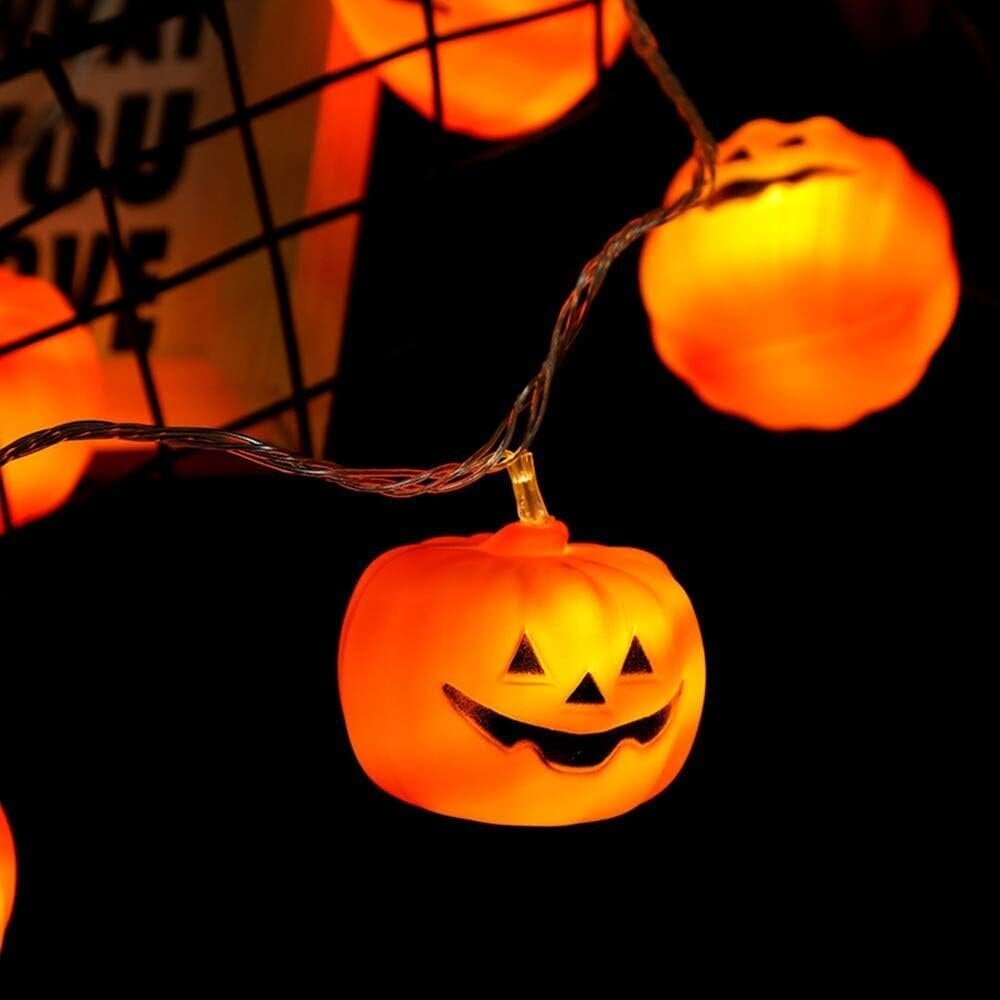 Halloween-valot, LED-kurpitsavalot, juhlavalot ulkosisustukseen, 2-tilaa tasaiset/vilkkuvat valot (20 One Pumpkin Lights, 9,8 jalkaa) hinta ja tiedot | Juhlakoristeet | hobbyhall.fi