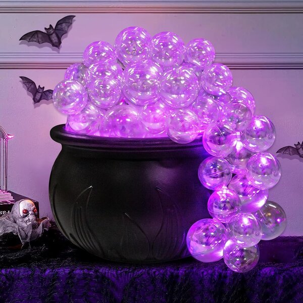 Halloween Purppura Bubble Witch Jar Candy Jar Witch Bucket Musta muovinen Retro Party Pöytäkoristelu