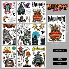 Halloween-ikkunan koristepaperi Haunted House Pumpkin Ghost Bat Staattinen lasi-ikkunatarra hinta ja tiedot | Koristeet ja tarrat | hobbyhall.fi