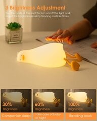 Suloinen silikoni Duck Night Light, Himmennettävä Touch Control ladattava lastenhuonevalo, Pehmeä Kawaii Object Desktop Huoneen sisustus hinta ja tiedot | Pöytävalaisimet | hobbyhall.fi