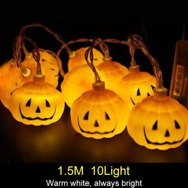 1,5 m 10 Led Halloween Kurpitsa Ghost Luurankot Bat Spider Led Light String Festival Kotibaari Juhlasisustus Halloween Ornamentti