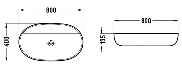 Pesuallas Mexen Adel, 80 x 40 cm, musta mattapintainen hinta ja tiedot | Pesualtaat | hobbyhall.fi