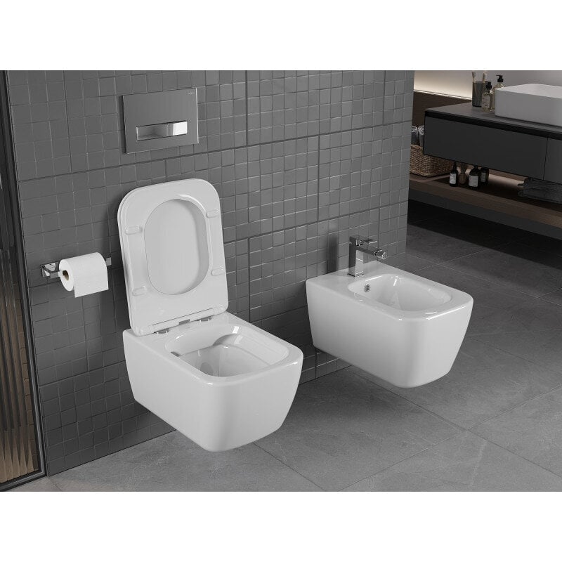 Mexen Stella Rimless WC, hitaasti sulkeutuva ohut istuin, Duroplast, valkoinen - 30680900 hinta ja tiedot | WC-istuimet | hobbyhall.fi