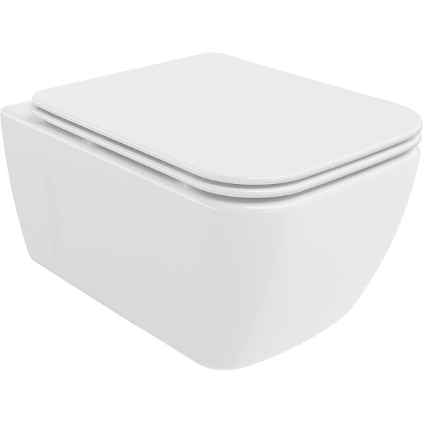 Mexen Margo Rimless WC, hitaasti sulkeutuva ohut istuin, Duroplast, valkoinen - 30420900