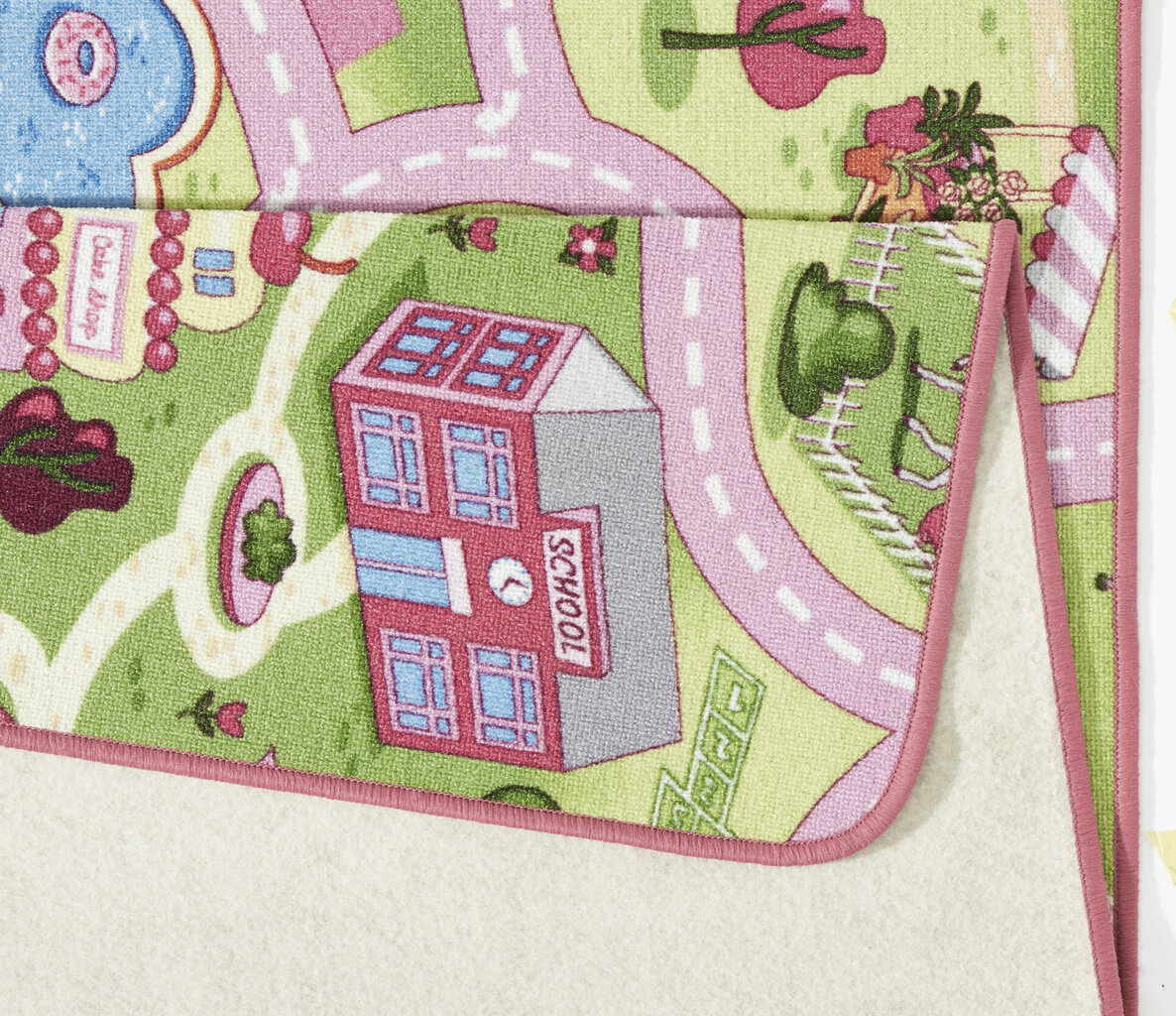 Lastenhuoneen Northrugs matto Hanse Home Play Sweet Town 140x200 cm, vaaleanpunainen hinta ja tiedot | Isot matot | hobbyhall.fi