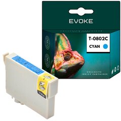 Epson tulostimen mustekasetti 802 cyan , 14 ml , 470 sivua , C13T0808024010 / T0802 , yhteensopiva PX660 R285 RX585 PX710 kanssa. hinta ja tiedot | Mustekasetit | hobbyhall.fi