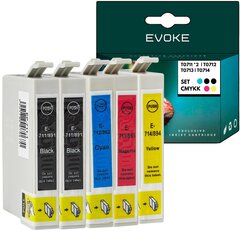 5 Epson 711 XL -tulostimen mustekasettisarja = 2x T0711 + T0712 + T0713 + T0714 , 2x 15 ml ja 630 sivua mustaa , 13,5 ml ja 900 sivua kutakin väriä , yhteensopiva DX4000 DX4400 DX7450 DX9400 DX9400 DX hinta ja tiedot | Mustekasetit | hobbyhall.fi