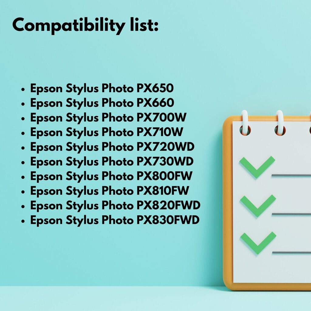 6 kpl Epson 791 XL tulostimen mustekasettisarja = T0791 + T0792 + T0793 + T0794 + T0795 + T0796 , 18 ml ja 760 sivua mustaa , 18 ml ja 760 sivua kutakin väriä , yhteensopiva PX650 PX660 PX700 PX710 PX hinta ja tiedot | Mustekasetit | hobbyhall.fi