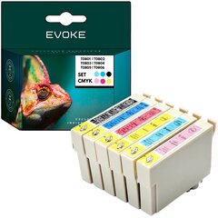 6 kpl Epson 801 XL tulostimen mustekasettien sarja = T0801 + T0802 + T0803 + T0804 + T0805 + T0806 , 15 ml ja 500 sivua mustaa , 14 ml ja 470 sivua kutakin väriä , yhteensopiva PX660 R285 RX585 PX710 hinta ja tiedot | Mustekasetit | hobbyhall.fi