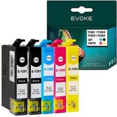 5 Epson tulostimen mustekasettien sarja 2x T1281 + T1282 + T1283 + T1284 XL , 2x 12 ml ja 340 sivua mustaa , 10 ml ja 500 sivua kutakin väriä , yhteensopiva T1281 S22 SX125 SX130 SX230 SX235W SX235W S hinta ja tiedot | Mustekasetit | hobbyhall.fi