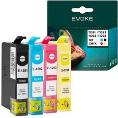 4 kpl Epson T1291 T1292 T1293 T1294 XL -tulostinmustekasettien sarja , 18 ml ja 610 sivua mustaa , 15 ml ja 950 sivua kutakin väriä , yhteensopiva STYLUS BX305 SX230 SX235 SX425 SX435 kanssa. hinta ja tiedot | Mustekasetit | hobbyhall.fi