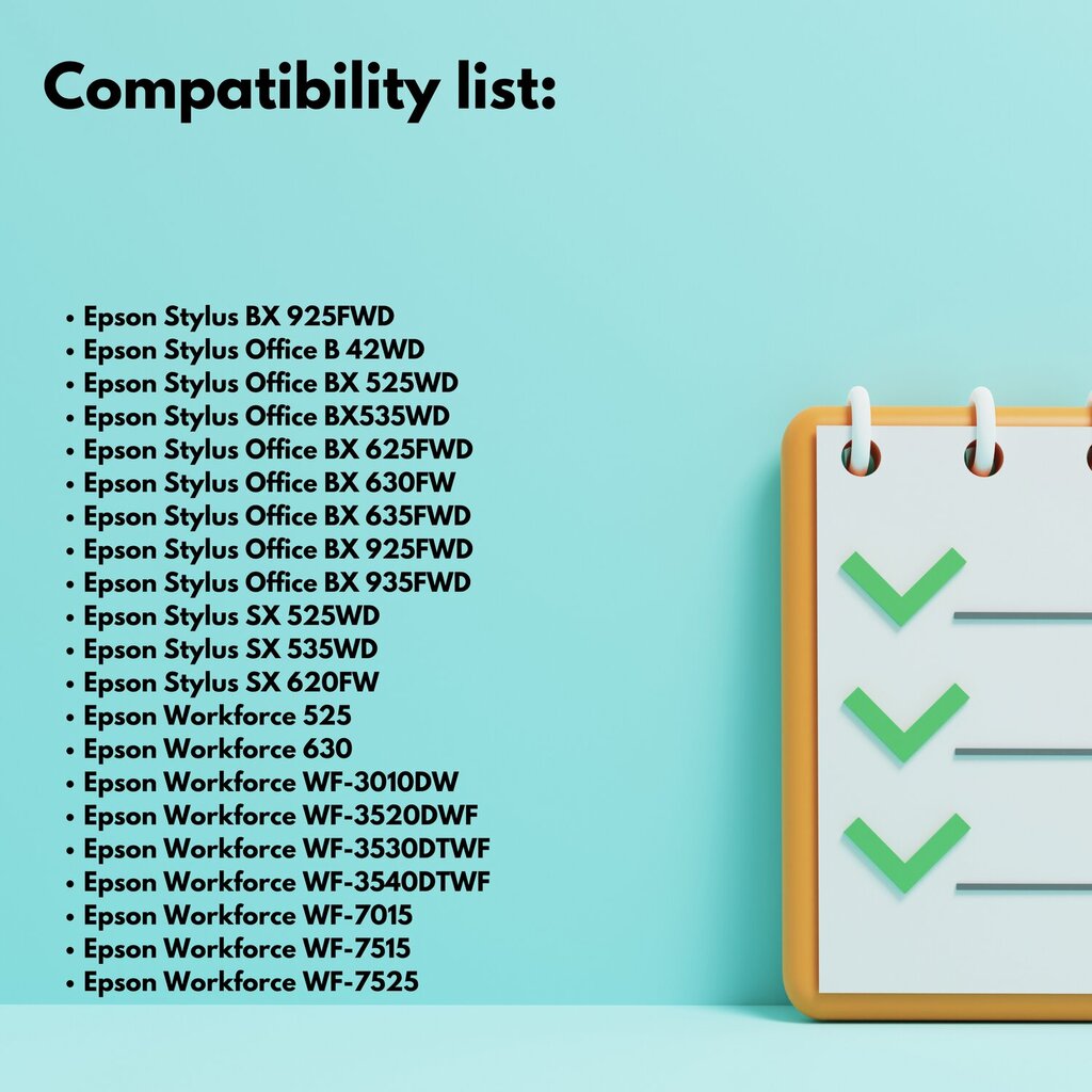 4 kpl Epson T1301 T1302 T1302 T1303 T1304 XL -tulostimen mustekasettien sarja , 32 ml ja 1190 sivua mustaa , 18 ml ja 1360 sivua kutakin väriä , yhteensopiva BX320FW BX525WD BX535WD BX625FWD BX630FWD hinta ja tiedot | Mustekasetit | hobbyhall.fi