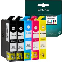 5 Epson tulostimen mustekasettien sarja 2x T1631 + T1632 + T1633 + T1634 XL , 2x 15 ml ja 580 sivua mustaa , 15 ml ja 1040 sivua kutakin väriä , yhteensopiva WF2630 WF2650 WF2660 WF2750 WF2760 WF2750 hinta ja tiedot | Mustekasetit | hobbyhall.fi