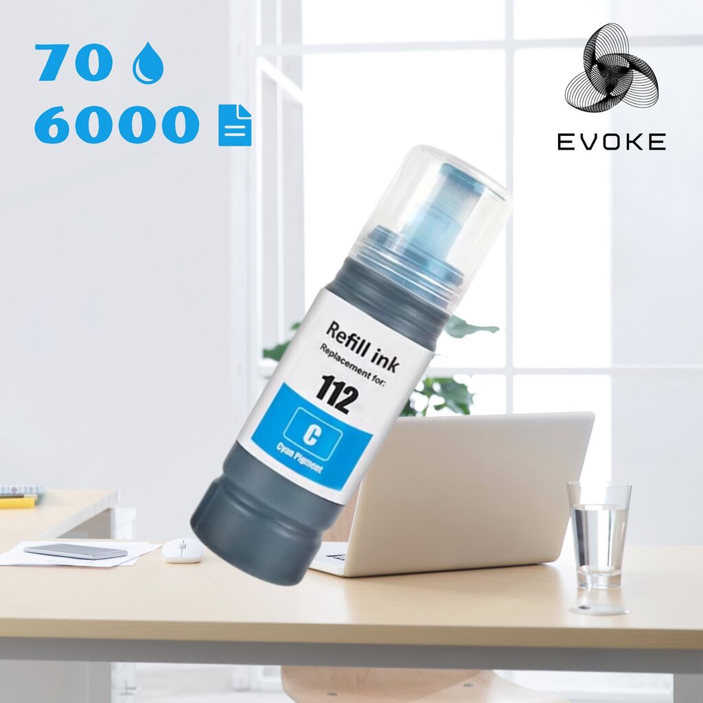 Epson 112 XL syaani värikasetti , 70 ml , 6000 sivua , C13T06C24A , yhteensopiva seuraavien kanssa: L15150 L15160 L6570 M15140 L6460 L15180 hinta ja tiedot | Mustekasetit | hobbyhall.fi