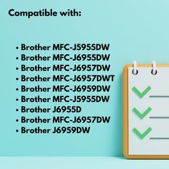 Brother LC427XLC syaani tulostinmustekasetti , 5000 sivua , LC427XLC , yhteensopiva MFCJ5955DW J6955D MFC-J6957DW J6959DW kanssa. hinta ja tiedot | Mustekasetit | hobbyhall.fi