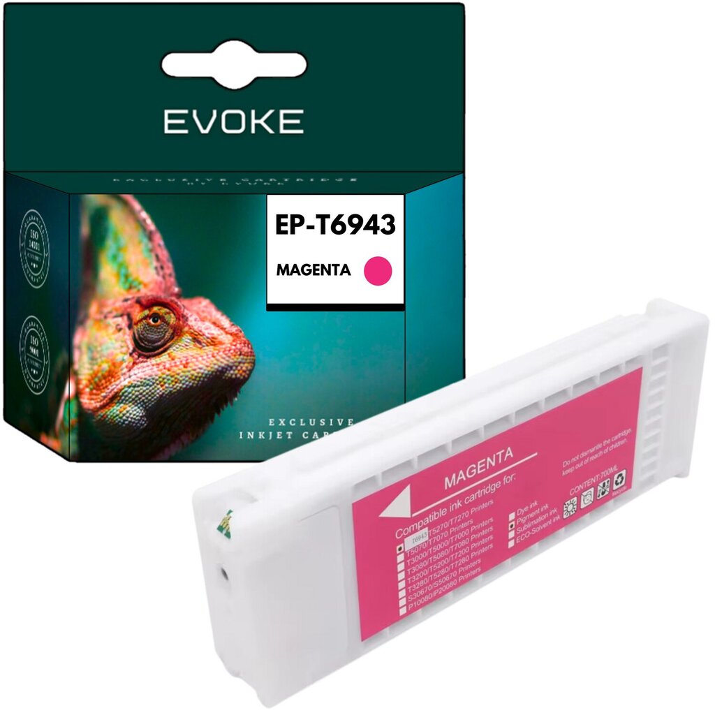 Epson tulostimen mustekasetti T6943 magenta , 700 ml , C13T694300 , yhteensopiva SC-T3000 SC-T3200 SC-T3200 SC-T3200-PS SC-T3200N SC-T5000 kanssa. hinta ja tiedot | Mustekasetit | hobbyhall.fi