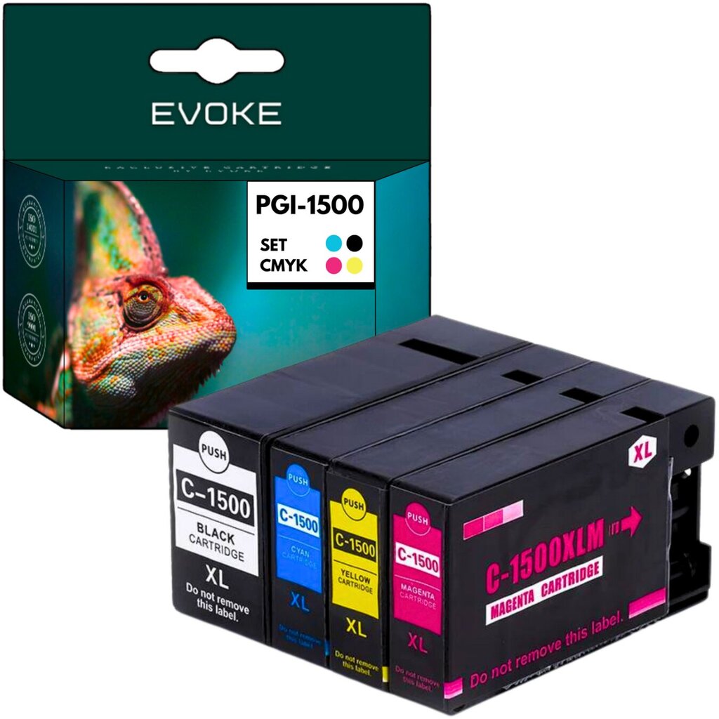 4 kpl Canon PGI1500 CMYK tulostin värikasetit , 38 ml ja 1200 sivua mustaa , 17 ml ja 800 sivua kutakin väriä , PGI-1500 , yhteensopiva MAXIFY MB2755 MB2000 MB2750 MB2150 MB2155 MB2155 kanssa. hinta ja tiedot | Mustekasetit | hobbyhall.fi