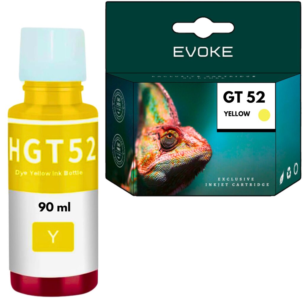 HP GT52 tulostimen mustepullo, keltainen, 90 ml, 10 280 sivua, kasetti yhteensopiva Ink Tank Wireless 315, 410, 415, 416, 417, 419, Smart Tank 500, 510, 515, 530, 610, 615, 670, 675, 720, 725, 790 kan hinta ja tiedot | Mustekasetit | hobbyhall.fi