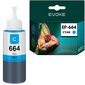 Mustepullo EPSON 664 syaani, 70ml, 6400 sivua, yhteensopiva EcoTank L100, L110, L120, L121, L485, L455, L365, L386, L385, L382, L380, L355, ITS L3050, L3060, L3070 kanssa. hinta ja tiedot | Mustekasetit | hobbyhall.fi