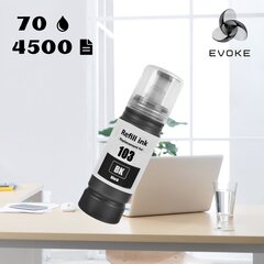 Mustepullo Epson tulostinmuste Epson 103 musta , 70 ml, yhteensopiva EcoTank L1110, L1250, L3100, L3110, L3150, L3160, L3210, L3211, L3250, L3251, L3256, L5190, L5290, L5590, EcoTank L1110, L1250, L31 hinta ja tiedot | Evoke Toimistolaitteet ja -tarvikkeet | hobbyhall.fi