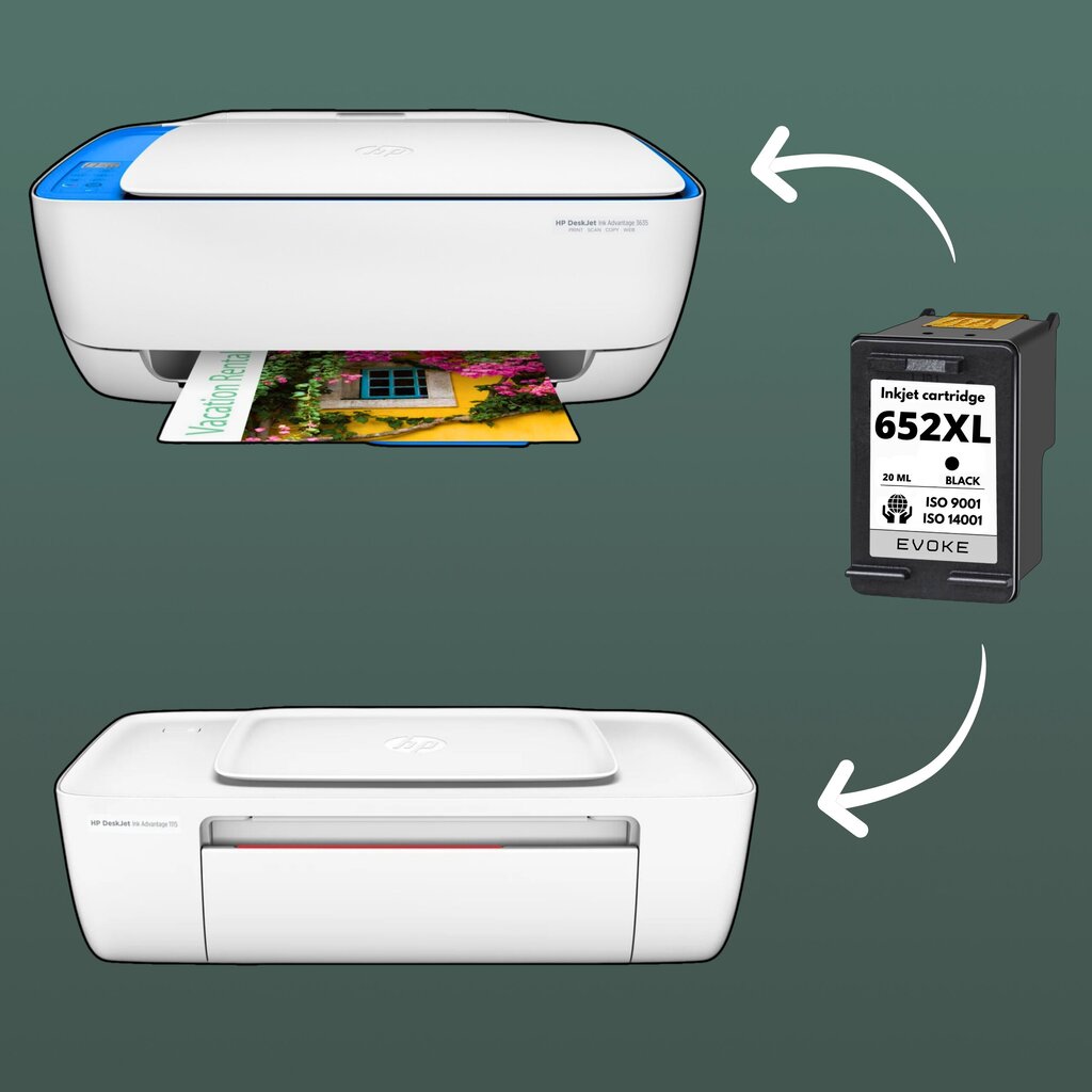 Tulostuskasetti HP 652 musta XL | 20 ml | 1200 sivua | yhteensopiva DeskJet 1115 2315 2315 2135 3635 3635 3785 3790 3790 3835 3835 4530 4535 kanssa. hinta ja tiedot | Mustekasetit | hobbyhall.fi