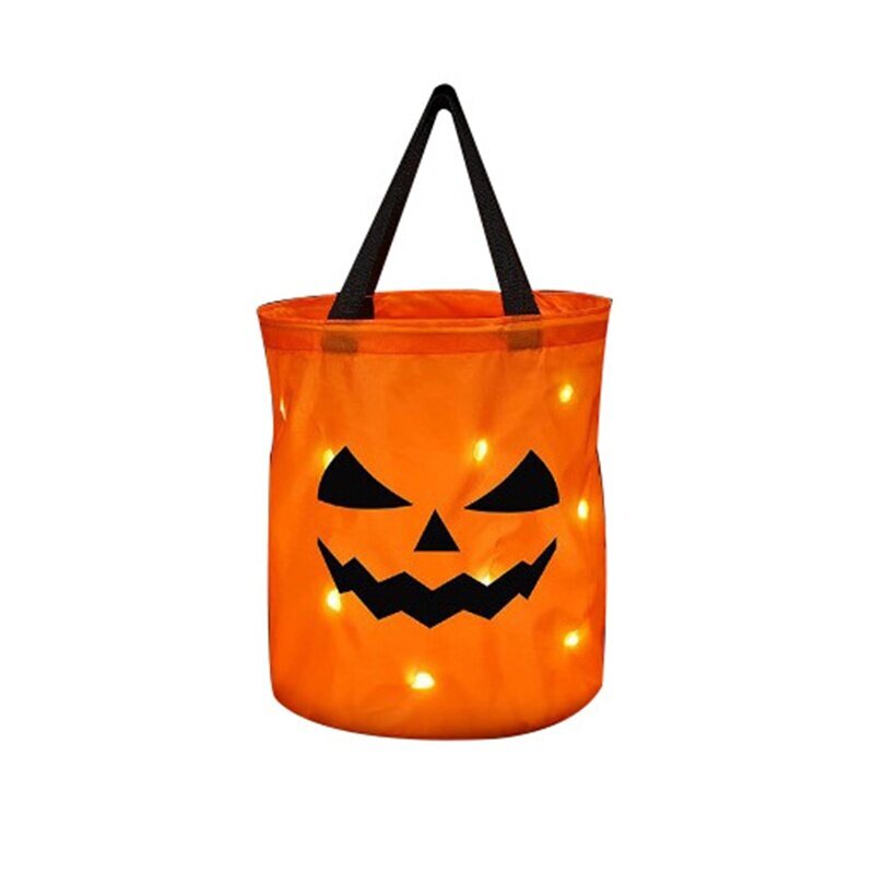 Halloween LED-valo, Trick or Treat Bucket Pumpkin karkkikassit, kokoontaitettava Halloween-kori hinta ja tiedot | Juhlakoristeet | hobbyhall.fi