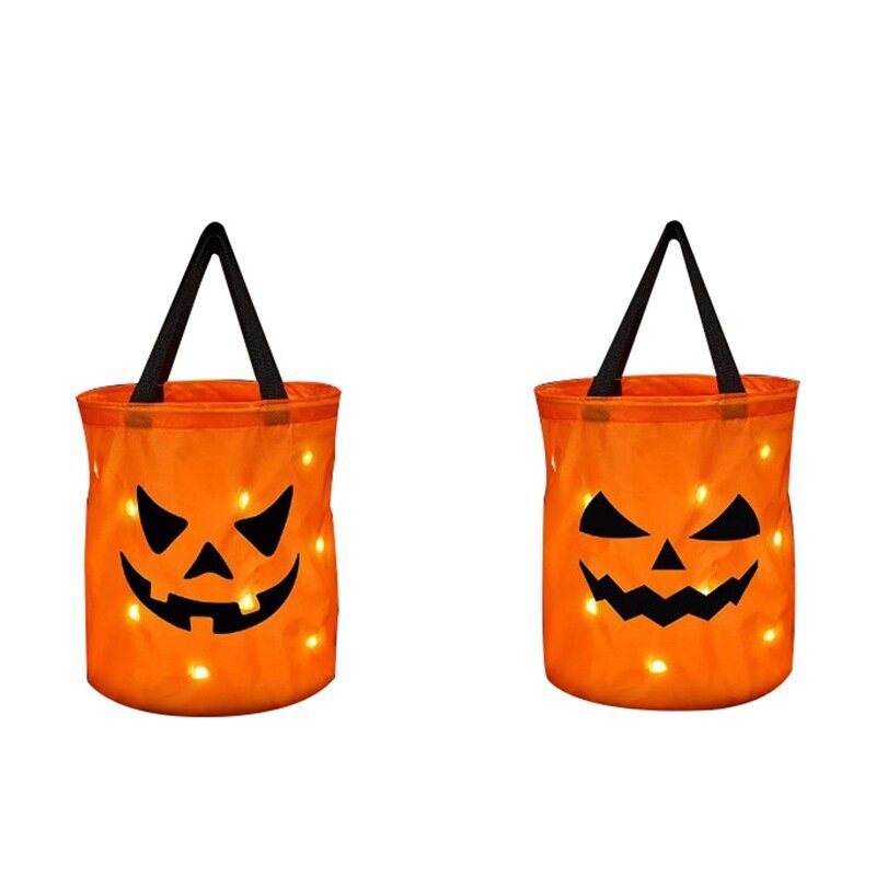 Halloween LED-valo, Trick or Treat Bucket Pumpkin karkkikassit, kokoontaitettava Halloween-kori hinta ja tiedot | Juhlakoristeet | hobbyhall.fi