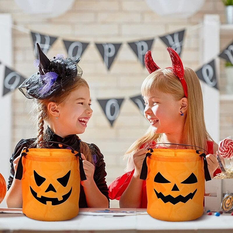 Halloween LED-valo, Trick or Treat Bucket Pumpkin karkkikassit, kokoontaitettava Halloween-kori hinta ja tiedot | Juhlakoristeet | hobbyhall.fi