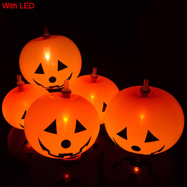 5 kpl Halloween LED hehkuvat ilmapallot Horror Ghost Pumpkin Latex Ballon Halloween Juhlakoristeet kotiin sisätiloihin ulkona lapsille