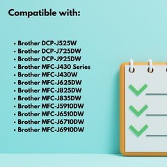 Mustekasetti Brother 1240XC syaani , 10 ml , 180 sivua , LC1240C , yhteensopiva seuraavien kanssa: DCP-J525W J725DW J925DW J725DW J925DW MFC-J5910DW J6510DW hinta ja tiedot | Mustekasetit | hobbyhall.fi