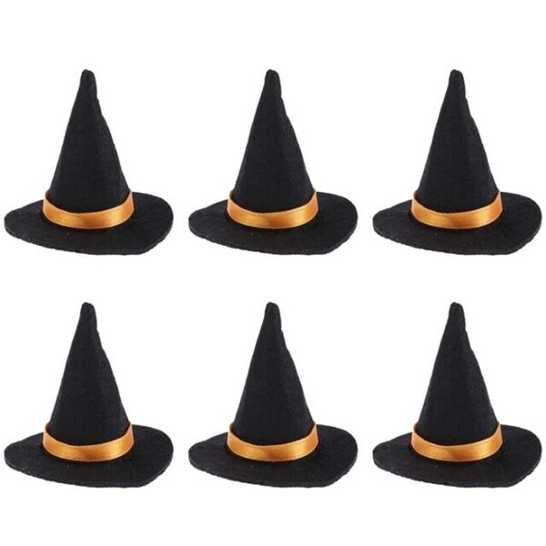 1/6 kpl Mini Witch Hatut Käsintehdyt Viinipullon Sisustus Halloweeniin Koti Tee-se-itse Hiustarvikkeet Askartelu Halloween Juhlatarvikkeet