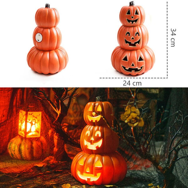 34cm Uusi Halloween Pumpkin Led Lamppu Luova Lyhty Koriste Vilkkuva Ghost Festival Hehkuva Ostospuisto Sisäpuutarha Joulukuu