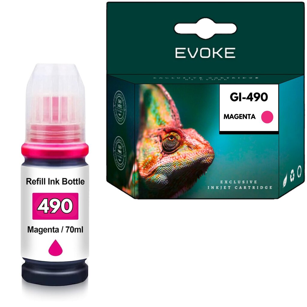 Canon GI490M magenta tulostin värikasetti , 70 ml , 7000 sivua , GI-490M , yhteensopiva Pixma G1400 G1411 G2400 G2411 G3400 G3411 kanssa. hinta ja tiedot | Mustekasetit | hobbyhall.fi