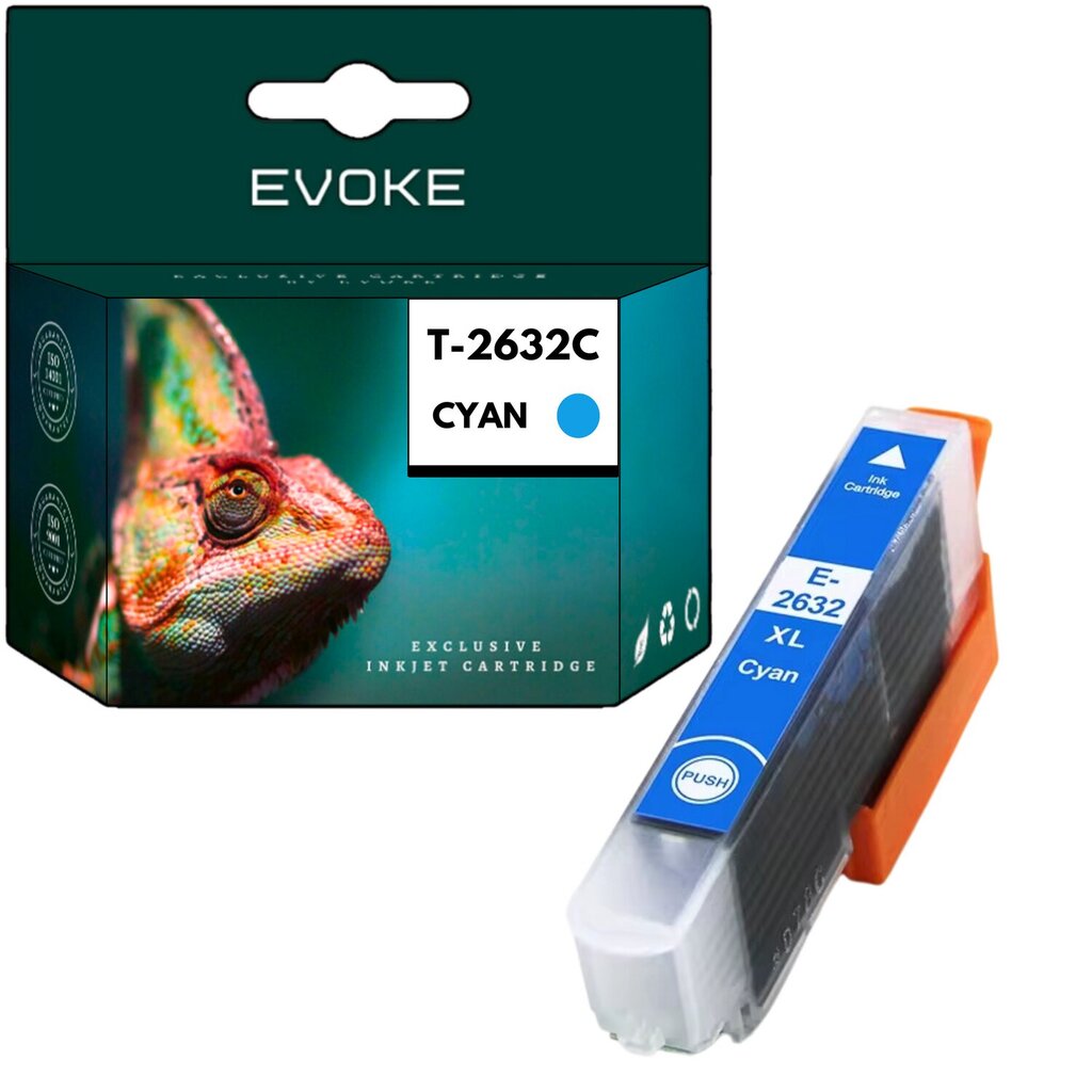 Epson tulostimen mustekasetti 2632 syaani , 13 ml , 930 sivua , C13T26324010 / T2632 , yhteensopiva XP510 XP520 XP600 XP605 XP610 XP615 XP620 XP510 XP615 XP615 XP620 XP510 XP615 XP620 kanssa. hinta ja tiedot | Mustekasetit | hobbyhall.fi