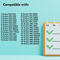 Brother 970B musta mustekasetti , 36 ml , 900 sivua , LC970BK / LC1000BK , yhteensopiva DCP 135C 130C 150C 357C kanssa. hinta ja tiedot | Mustekasetit | hobbyhall.fi