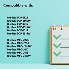 Brother 980M/985M magenta värikasetti , 12 ml , 280 sivua , LC980M / LC985M / LC1100M , yhteensopiva DCP J125 J140W J315W J415 J515 J410 J415 J415 J415 J415W kanssa. hinta ja tiedot | Mustekasetit | hobbyhall.fi