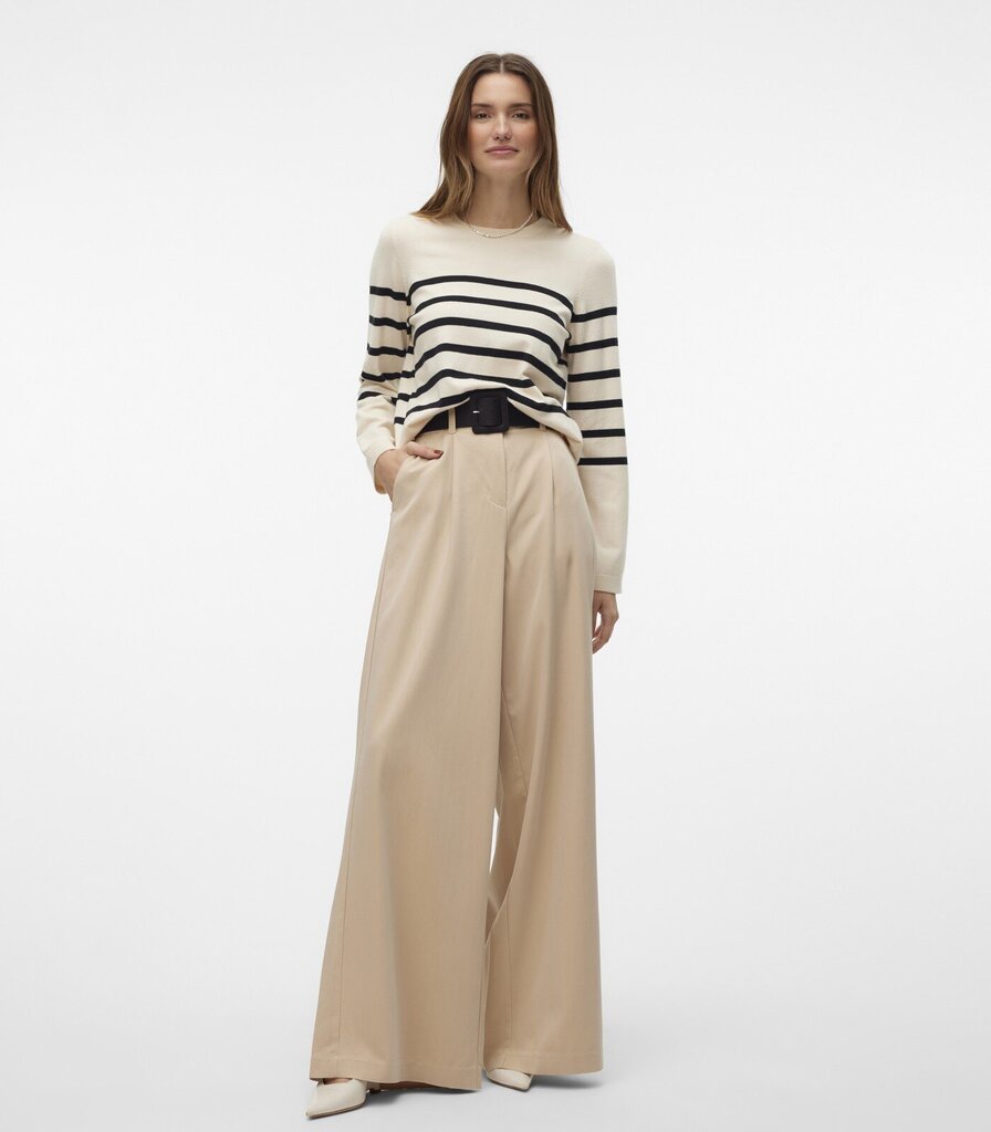 Vero Moda naisten villapaita 10309324*03, beige/musta 5715605133699 hinta ja tiedot | Naisten neulepuserot | hobbyhall.fi