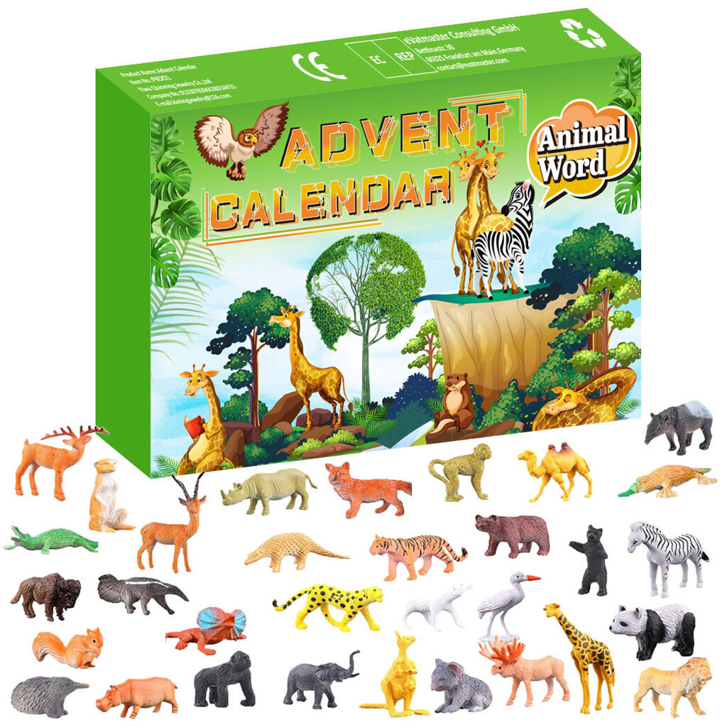 Joulukalenteri Animal World 24 kpl hinta ja tiedot | Tyttöjen lelut | hobbyhall.fi